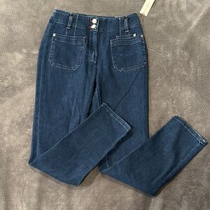 Maeve Dark Blue Straight Leg Jeans